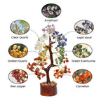 Reiki Crystal Products 7 Chakra Crystal Stone Tree | Natural Seven Chakra Gemstone Tree for Balance, Meditation, Focus, Harmony & Positive Energy | Home Office Décor, Vastu & Feng Shui Gift