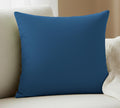 Yellow Weaves Cotton Canvas Decorative Cushion Covers, (24 X 24 Inches), Set of 1, Denim Blue