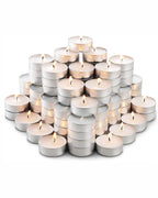 Homesake® Tea Light Candles Pack of 100, Unscented Long Burning Smokeless White Wax Candles for Diwali Decoration, Home Décor, Candle Holders, Spa, Meditation & Romantic Lighting