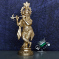 ARTVARKO™ Lord Murli Manohar Krishna Krishan Brass Statue Murti Gift Home Décor Puja Temple Big Size- Height 15 Inches
