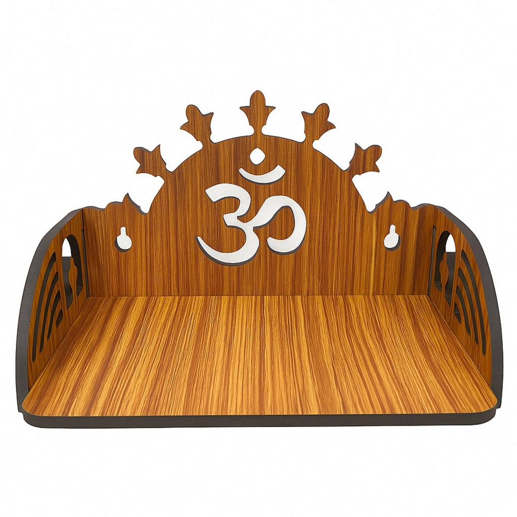 HOMEWEY DECOR Wooden Home Temple Handcrafted Support Heavy Idols Luxurious Finish Pooja Mandir for Home & Office Wall Mount for Room (Design8)
