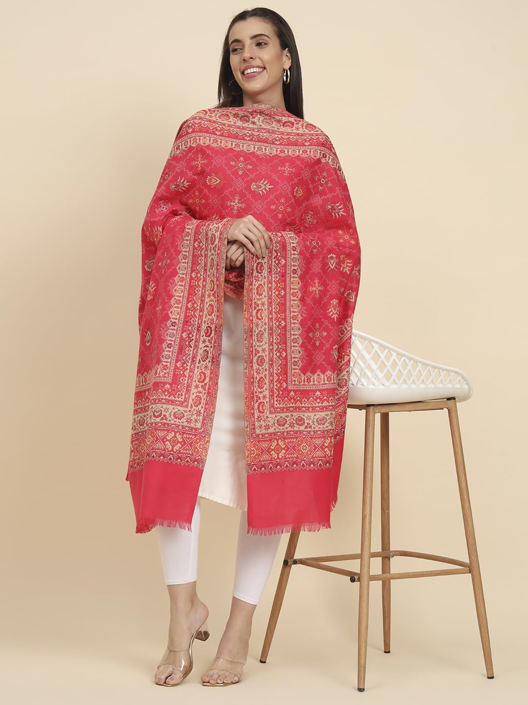 Pashmoda Women Zarif Woven Design Jamawar Shawl (Size 101X203 CM)