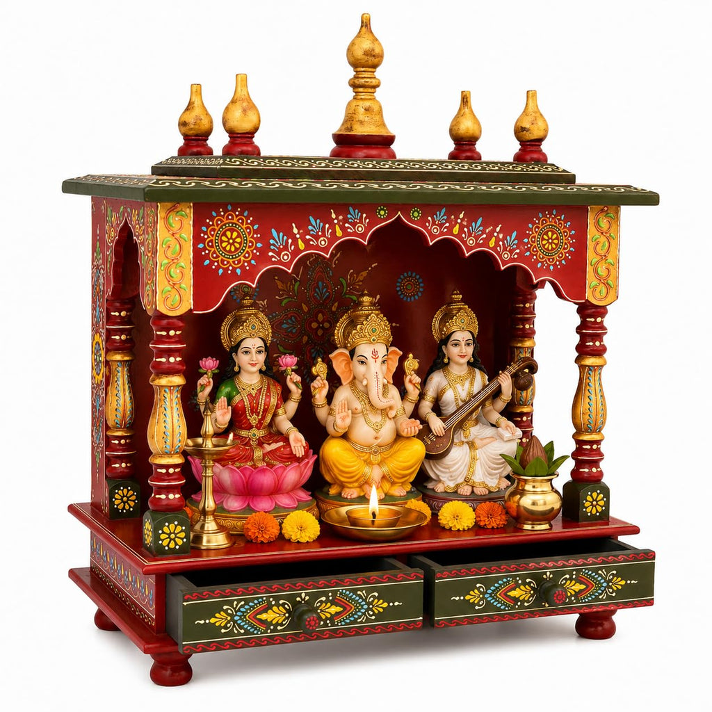 Kamdhenu Art and Craft Wooden Temple/Home Temple, 60 Cm