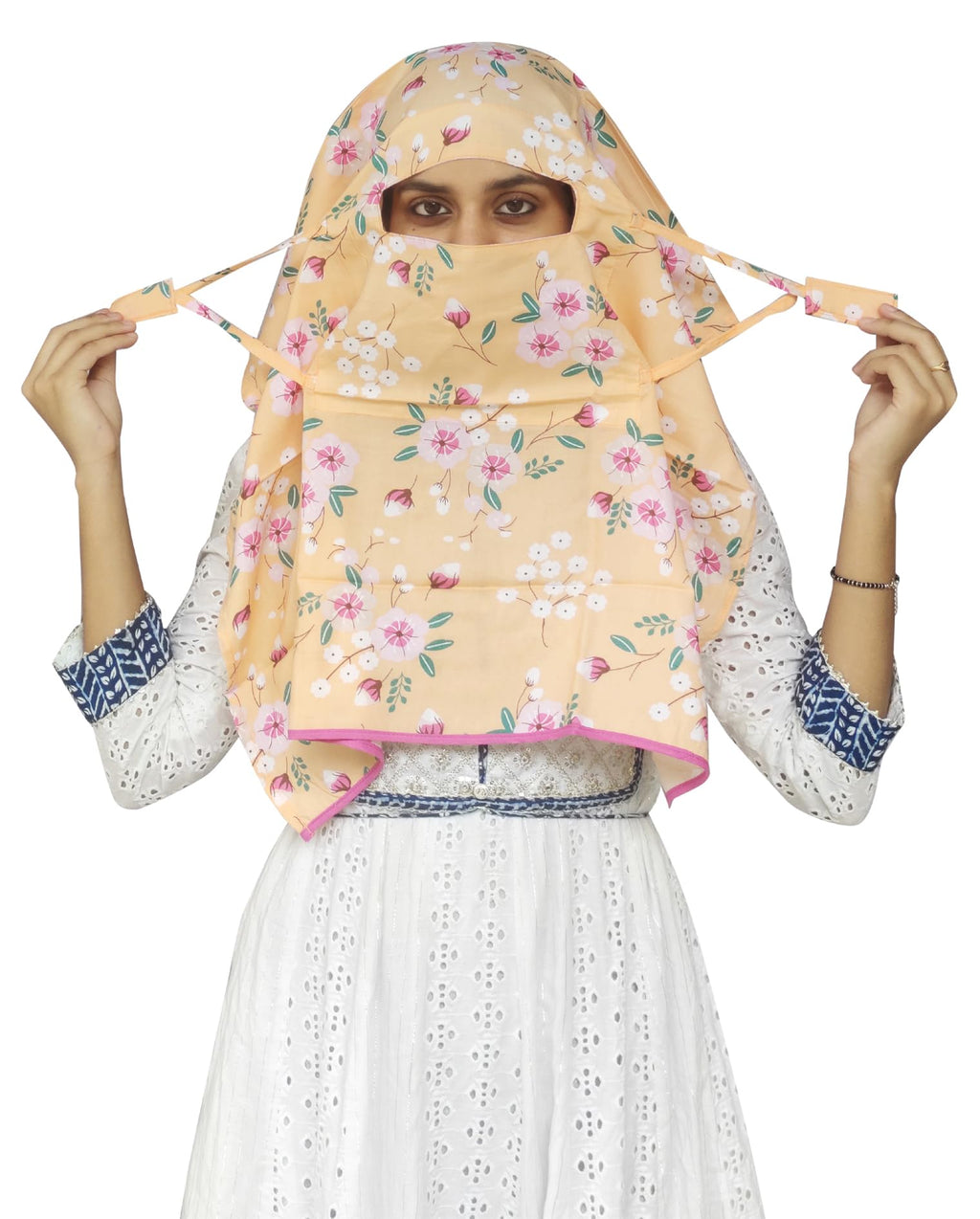 Switchon Rayon Mill dye Innovative scarf Hijab for Women with closer Hook and Loop Tape size adjustable -Scoty Scarf (Peach)