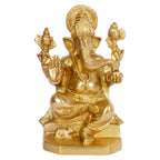 ARTVARKO Ganesh Bhagwan Brass Idol Ganesha Statue Ganpati Murti for Home Entrance Decor Temple Puja Gift Height 8 Inch