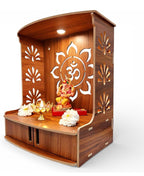 AKSHI Puja Mandap for Home, Office Mandir Wooden, Spiritual Home Decor, Mandir for Living Room (Brown A3)