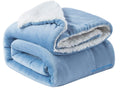 VAS COLLECTIONS Super Soft Reversible Sherpa Blanket for Single Bed (56×88 in / 142×224 cm) 1.8 kg, 570 GSM – Polyester Micromink and Sherpa Flannel, Heavy Winter Use, Solid Sky Blue Kafalo
