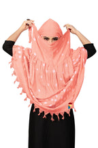 PRACHARAN Women Cotton Stylish Hand Printed Scarf, Anti Pollution Full Face Scarf With UV Sun Rays Protection Scarf For Women And Girls (Peach), Female
