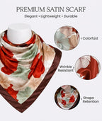 ELESUNCDOU 2Packs Silk Like Head Scarf for Women, Elegant Silk Scarf, Beautiful Bandanas for women, Fashion Accessory for Office, Travel, and Special Occasions