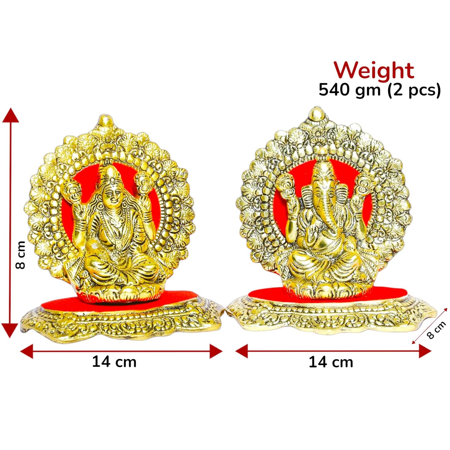 KridayKraft Metal Laxmi Ganesh Statue/Murti for Pooja Room & Home Office Décor,Laxmi Ganesha Idol for Diwali Gift,Religious Idol Showpiece Figurines Decorative & Diwali Poojan...