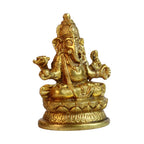 ARTVARKO Brass Idol Ganesha Murti Ganpati Ganesh Statue for Home Decor Manidr Temple Office Inauguration Greh Pravesh Diwali Retirement Marriage Ceremony Birthday Gift Height 4.