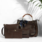 Bagsy Malone Women's Vegan Leather Stylish Tote Bag | Pack of 5 | Ladies Purse Handbag | Womens Day Gift