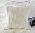 Khooti Velvet Striped Cushion Cover Pack of 1-24X24/61X61 Cm | Cream White | Soft Pillow Covers Cushion Case for Sofa Bedroom Living Room Chair Car, Cushion Cover with Zig Zag Pattern