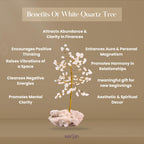 Serein Clear Quartz Crystal Tree Showpiece Good Luck Feng Shui Bonsai Trees Crystal Healing Positive Energy Artificial Plant Home Decoration Hall Decoration for Birthday & Marriage Gifts