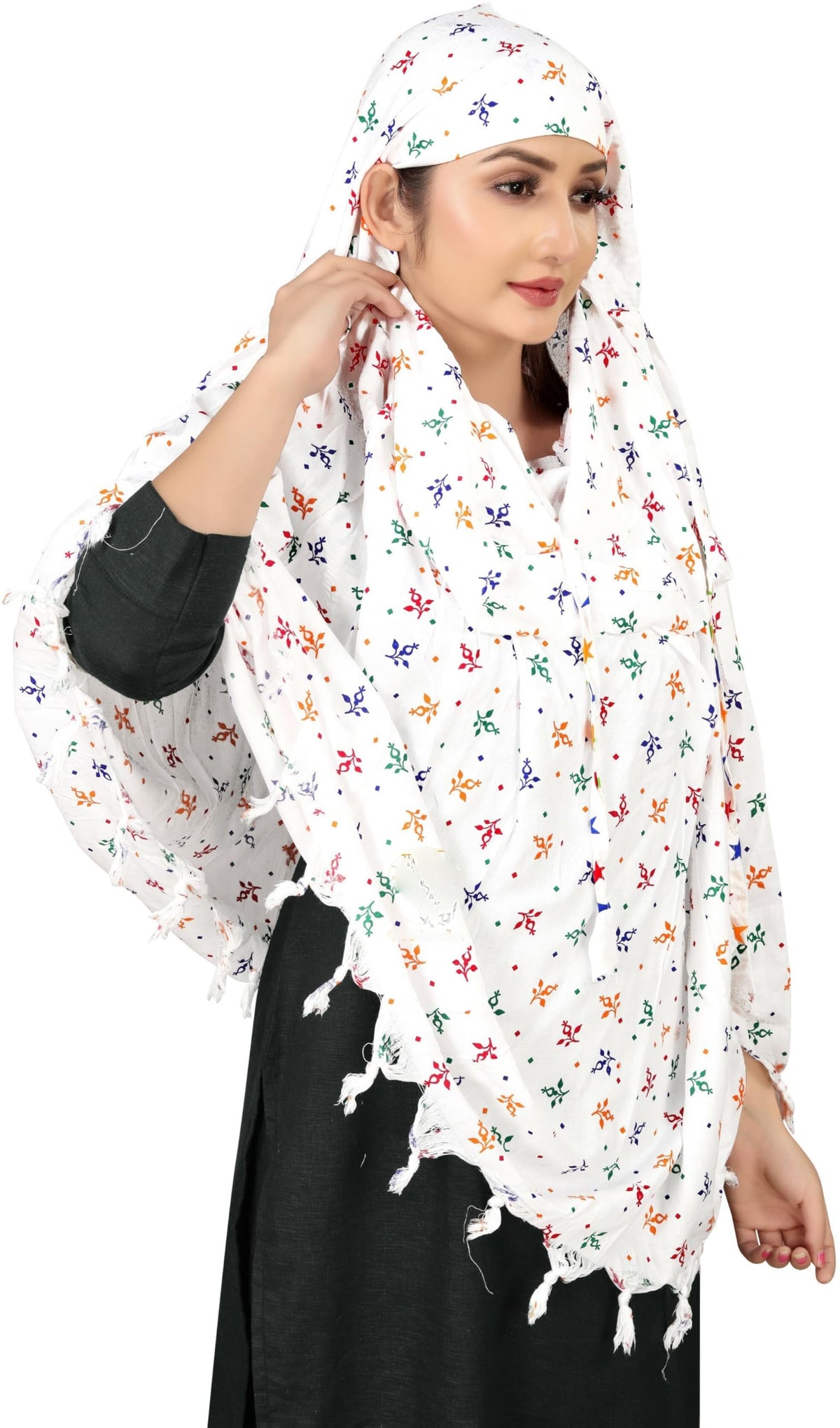 VASTTRAM Women's Soft Stylish Reyon Cotton Scarf Cum Mask Usable for Summer & Winter Driver Anti Pollution Full Face Cover With UV Sun Rays Protection
