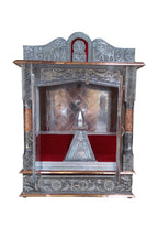Genaric Vd-Starâ Handcrafted Designs Wooden Mandir With Aluminium & Copper Oxidized Temple Home Temple/ Mandir Office Pooja Mandir Silver & Bronze (Size: 24X 6X 15 Inch)