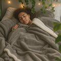 A Brand New - Umi Polyester Micromink Summer AC Blanket Sherpa Super Soft Flannel Solid/Plain Dohar/Comforter, Grey, Size 220 x 228 Cms (Approx 7.4 x 7 ft) (Double) Kafalo