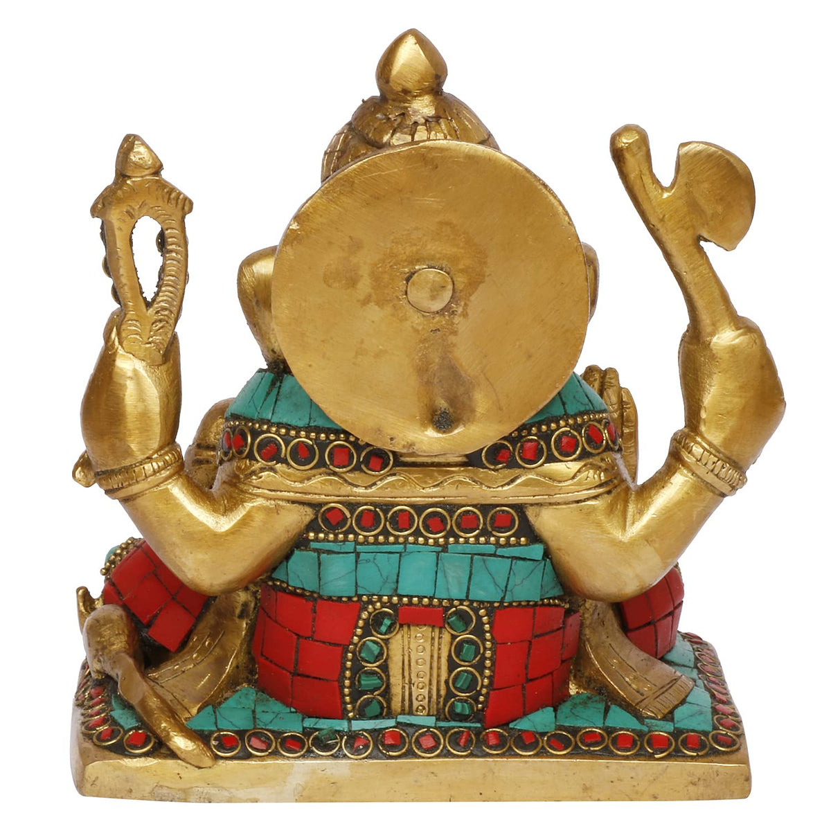 Svarup Brass Ganesha Idol for Home Decoration Ganpati Statue Murti for Gift Height 6 Inch Weight 1.9 Kg Color Multicolor