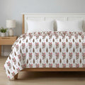 AYKA 100% Cotton Dohar Double Bed 85x96 Inch (216x244 cm) | 150 GSM Lightweight Cooling AC Blanket | Soft Breathable Modern Style Summer Comforter | Reversible Printed Quilt (6, Double) Kafalo