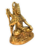 ARTVARKO Brass Made Lord Shiva Idol Bhagwan Shankar Brass Idol Lord Shiva, Shankar, Bhole Nath Puja Idol 7 Inch