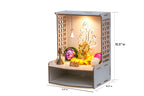 PIXELCRAFTS Wooden Temple Puja Mandir Art and Craft Temple for Home Shop Office with LED SPOT Light. (Size – H 15.5X L 11.5 x W 10.5 inch) White 2