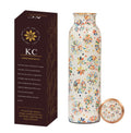 KC Pure Copper Designer Water Bottle | Leak Proof Protection | Ayurveda and Yoga Health Benefits (1000ml, Rainbow Design, Pack of 1)