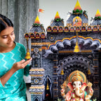 Shree Space SM1 MAKHAR Decoration | DIY Paper 3D Temple Decorations | for All Festivals | eco-Friendly | Ganesh Jayanti | Ganesh Puja | Maghi Ganeshotsav |