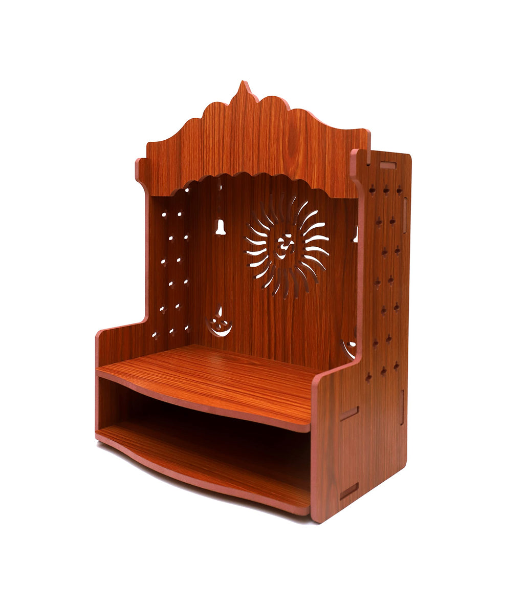 GROSSē Home Decor Beautiful Wooden Foldable Temple, Beautiful MDF Bell Wooden pooja Temple (Bell)