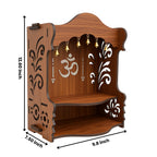 HOMEWEY DECOR Wooden Home Temple Handcrafted Support Heavy Idols Luxurious Finish Pooja Mandir for Home and Office Wall Mount for Room (Design7)
