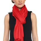 Pashtush Women's Wool Self Reversible Stole Check Design, Silk-Soft Wool, Scarfs, Shawls, Stoles, Wraps (size 70 x 200 cm)
