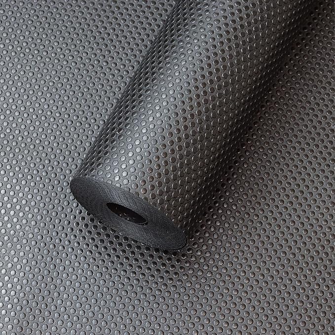 ElastPro(50 cm X 5 m) Charcoal Black Anti-Slip EVA Mat for Fridge, Kitchen Drawer, Shelf Liner (RoundDots Texture Charcoal Black) Kafalo