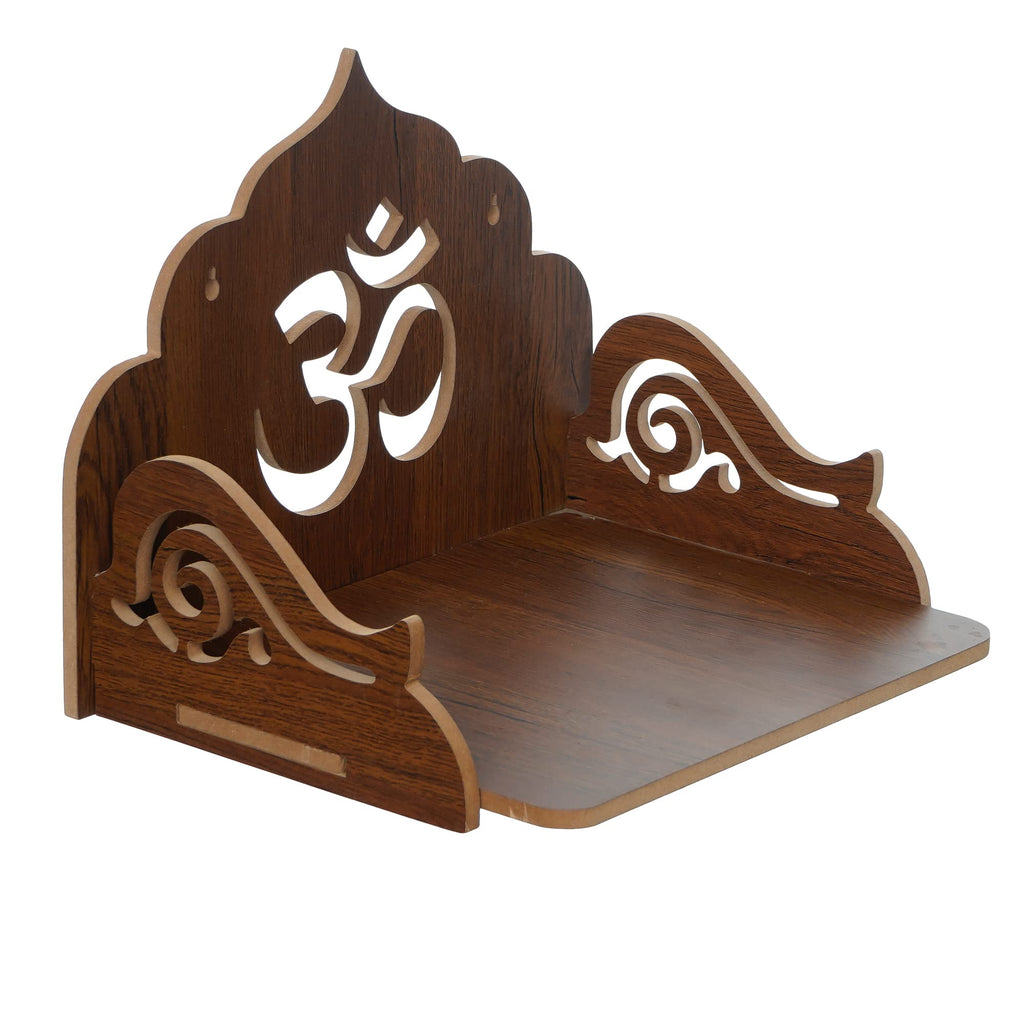 eCraftIndia Om Design Wooden Temple for Home Office | Home Temple Pooja Mandir | Small Temple Gift for Diwali Housewarming