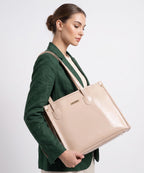 LEGAL BRIBE Textured Tote bag (Glossy Beige)