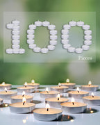 Homesake® Tea Light Candles Pack of 100, Unscented Long Burning Smokeless White Wax Candles for Diwali Decoration, Home Décor, Candle Holders, Spa, Meditation & Romantic Lighting