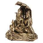 ARTVARKO Lakshmi Vishnu Statue Resting On Sheshnag Brass Murti Laxmi Maa Narayan Idol Religious Figurine for Puja Home Decor Gift (11x7x10 cm)