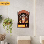 HOMEWEY DECOR Wooden Home Temple Handcrafted Support Heavy Idols Luxurious Finish Pooja Mandir for Home & Office Wall Mount Mandir for Pooja Room (temple011sdark)
