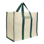 DOUBLE R BAGS Women’s Eco-Friendly Cotton Canvas Tote Bag | Big Reusable Jhola Bag for Grocery, Milk, Fruits & Vegetables with Reinforced Handles | 43x21x35 cm, 1 Compartment (Green, Pack of 1)