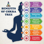 JD FRESH 200 Beads 7 Chakras Crystal Tree/Gemstone Feng Shui Tree for Good Luck/Positive Energy and Meditation Spiritual for Good Luck/Handmade Showpiece for Home Décor/Living Room/Office and Gifting