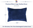 RD TREND® Corduroy Cushion Cover Set of 2, Striped Double Sided Decorative Throw Pillowcases for Sofa, Bed & Living Room Rectangular Long Cushion Covers 18x28 inches | Navy Blue