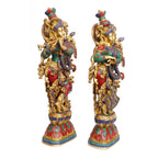 Artavrko Brass Radha Krishna Idol Murli Krishan Radha Bhagwan Statue Murti for Home Decor Marriage Gift Height 29 Inch