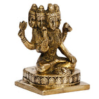 ARTVARKO Brass Panchmukhi Shiva Idol Five Shiv Murti Statue for Pooja Decor Gift 5 Inches