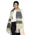 Ravaiyaa - Attitude is everything Women Reversible Acrylic Wool Scarf Winter Wear Muffler Designer Scarves 72x12 Inch (Black)