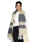 Ravaiyaa - Attitude is everything Women Reversible Acrylic Wool Scarf Winter Wear Muffler Designer Scarves 72x12 Inch (Black)