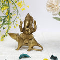 ARTVARKO Brass Ganesha Seated on Rat Ganpati Decor Figurine Puja Temple Diwali Gifts 5