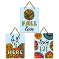 Artvibes Fall In Love Printed Wooden Wall Art For Home Decor | Valentine's Day | Quotes Decor Item | Gift Items For Girlfriend Boyfriend Husband Wife | Art Piece | Wall Art Print (WH_9602N), Set of 3