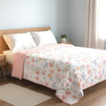 Lightweight AC Blanket for Single Bed Or Double Bed - Breathable Reversible Comforter for Summer Soft Microfiber All-Season Quilt for Mild Winter (Off White Colour Printed Design, Single Bed) Kafalo