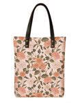 Kalankit Classic Tote Bag For Women | Canvas Printed Totes For Women | Aesthetic Shoulder College Bag For Girls | Vegan Leather Lightweight Everyday Bag | Gift for Woman | Floral Beige Pink