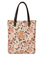 Kalankit Classic Tote Bag For Women | Canvas Printed Totes For Women | Aesthetic Shoulder College Bag For Girls | Vegan Leather Lightweight Everyday Bag | Gift for Woman | Floral Beige Pink