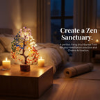PREK Seven Chakra Crystal Tree Showpiece Good Luck Home Decor Living Room Decoration Items, Wedding Gift for Couples, Feng Shui Bonsai Money Tree of Life for Positive Energy, 11 inch Size, Multicolor