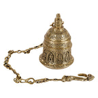 Artvarko Dashavatar Brass Hanging Bell with Chain God Lord Vishnu dashavataram Engraved Temple Ghanta Height 42 Inches